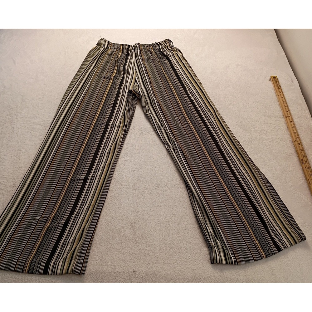New Collection Pants Women's Striped Wide Leg Elastic Waist Multi-Color Trouser - Picture 2 of 10